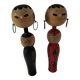 Pair of Japanese Kokeshi dolls - 1950s-1970s