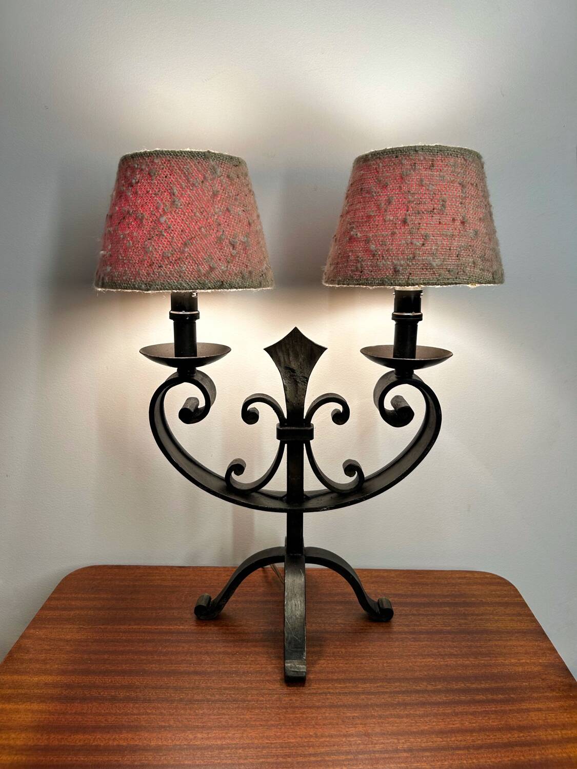 Brutalist wrought iron lamp from the 60s