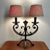 Brutalist wrought iron lamp from the 60s
