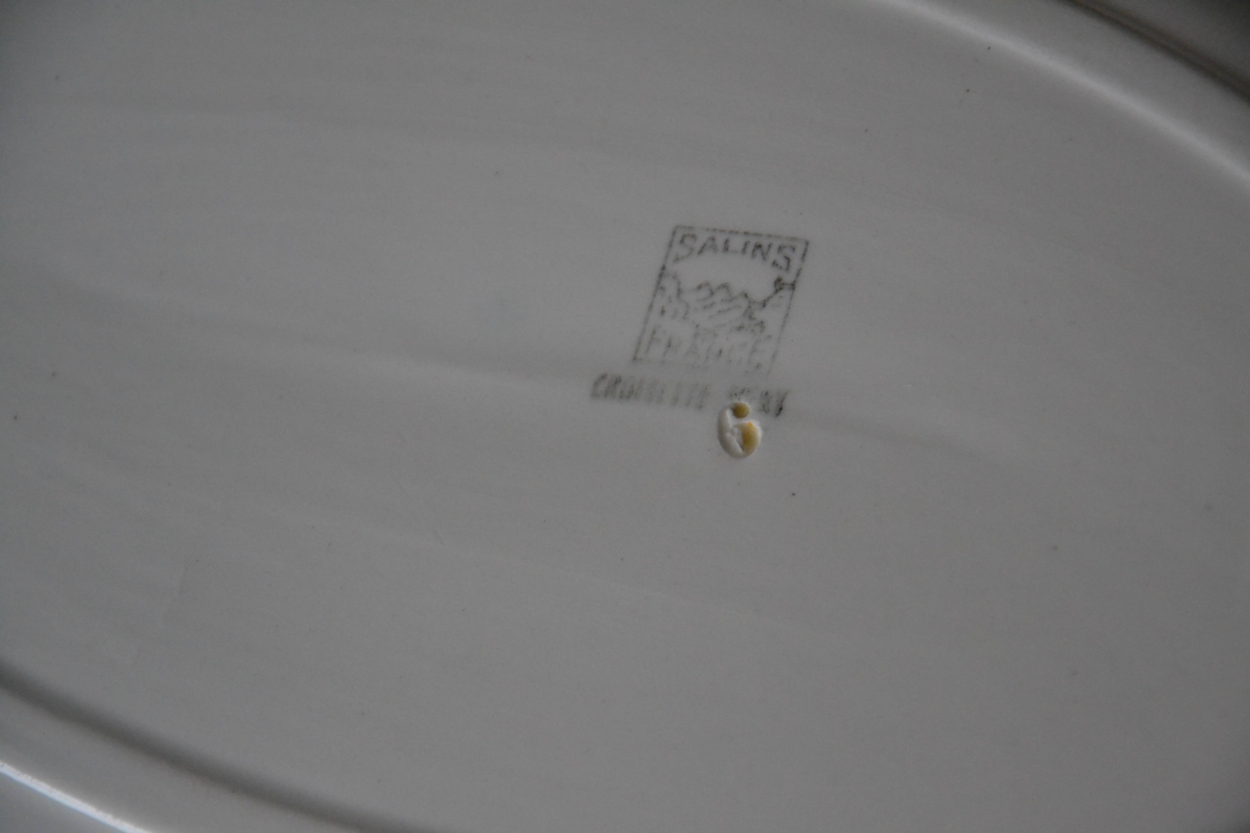 Oval salt dish, green Croisette model