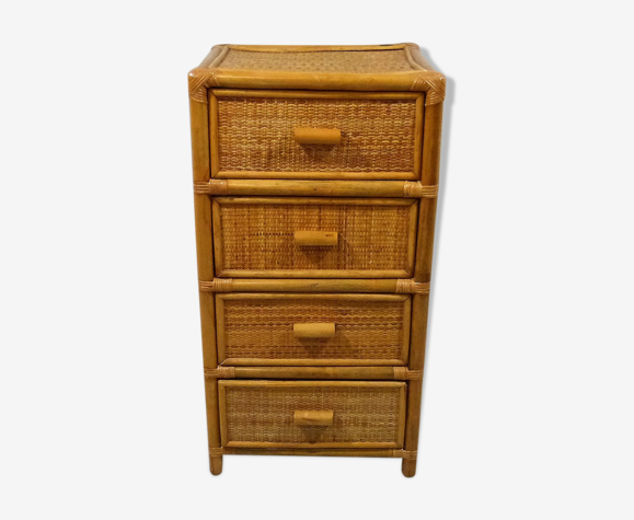 Rattan & wicker chest of drawers, 1970’s