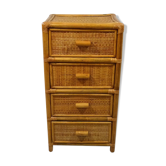 Rattan and wicker chest of drawers, 1970s