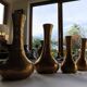 Mid-Century Italian Brutalist Cast Brass Solifleur Vases – Set of 4
