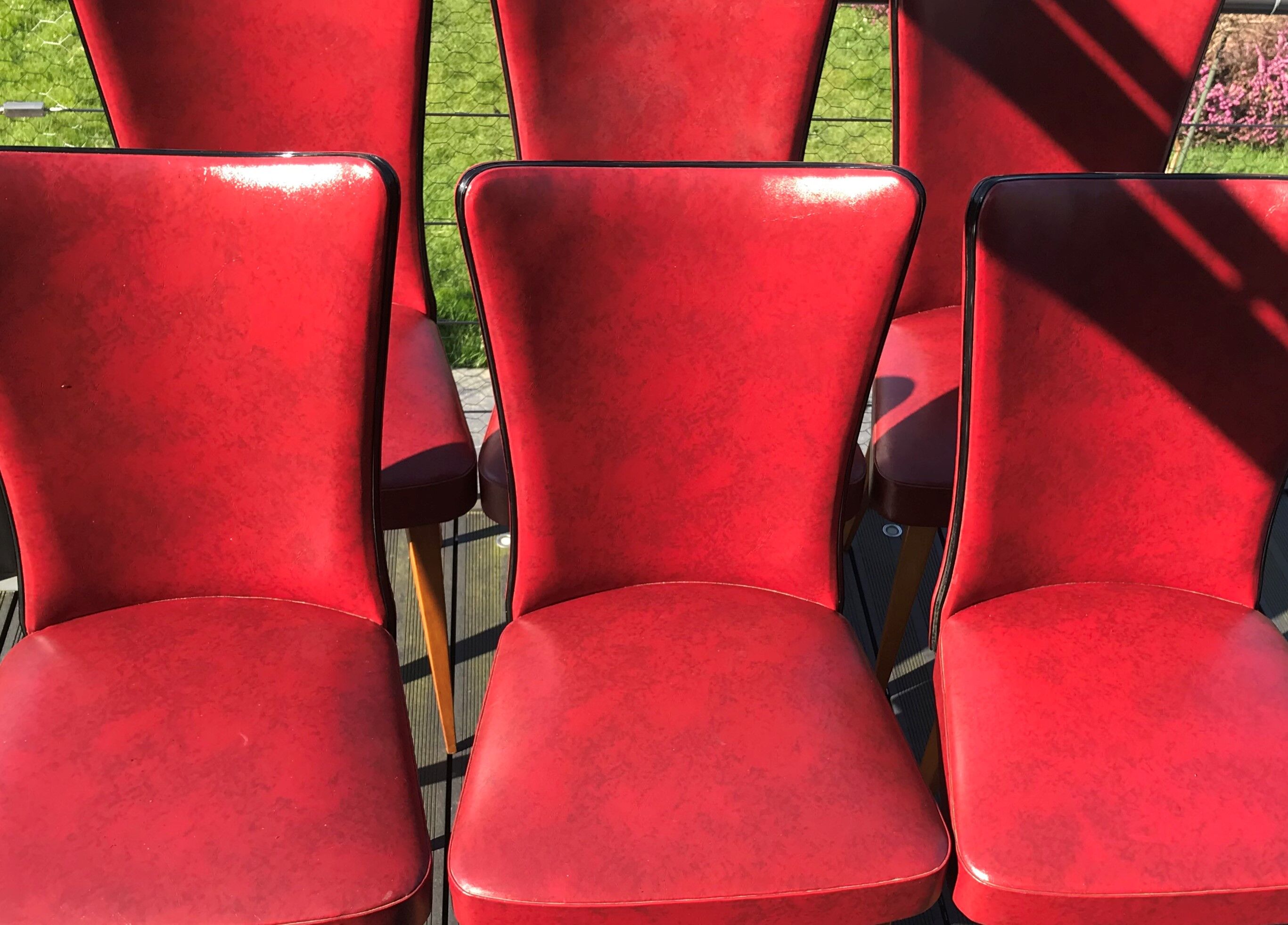 Six chairs feet spindles 1950