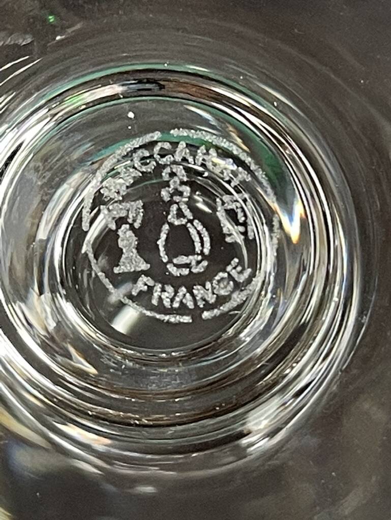 6 Cognac/Armagnac glasses stamped Baccarat Perfection service