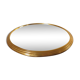Plateau miroir rond en métal doré années 50