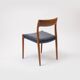 Model 77 Chair in Teak and blue leather by Niels Otto Møller