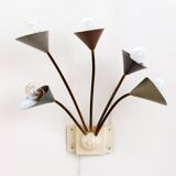Vintage Wall Lamp with 5 Lights - Brass Metal, 1960 Denmark