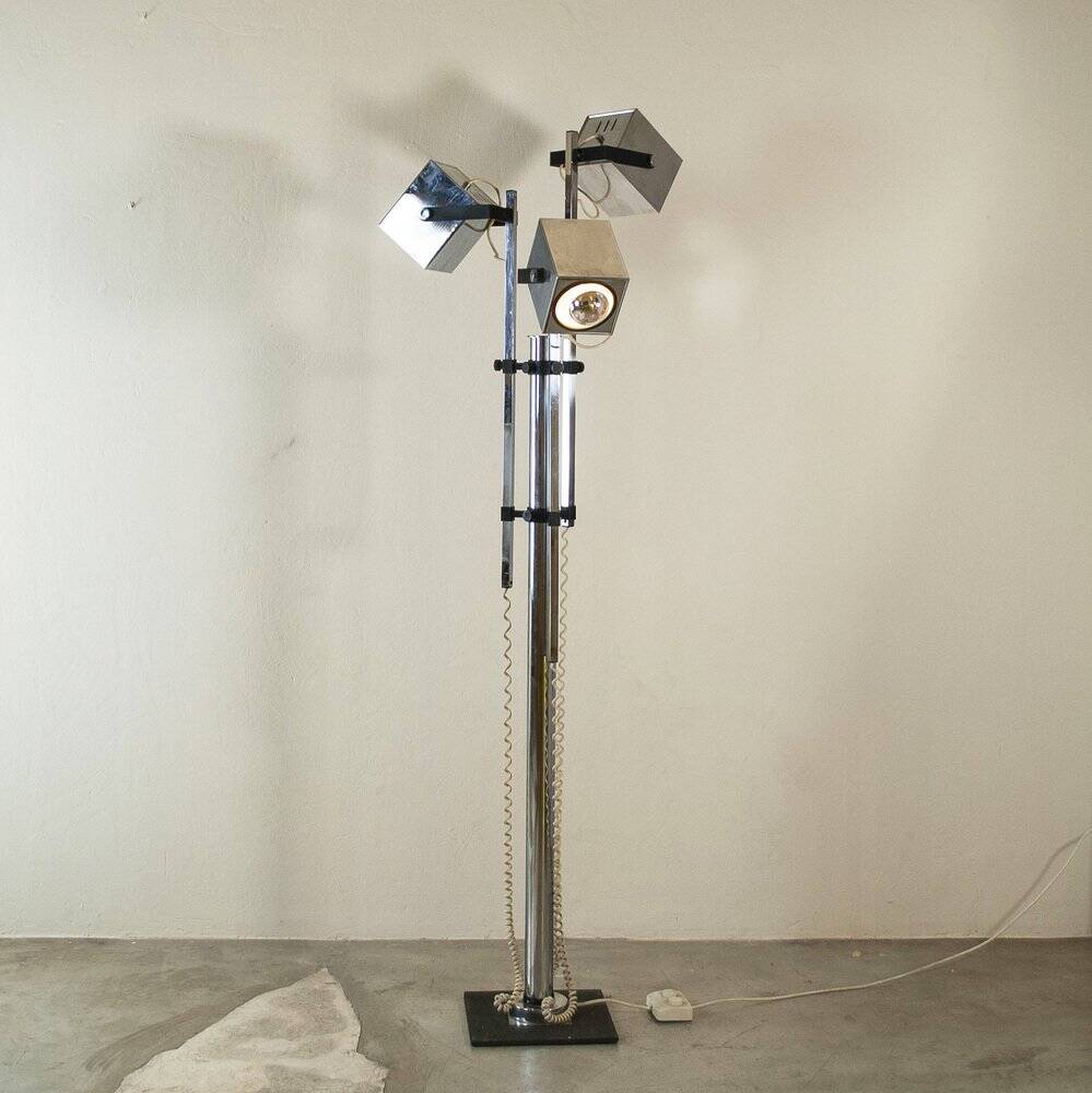 Adjustable Space Age floor lamp in metal, Italy, 1970s