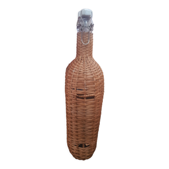 Wicker covered bottle