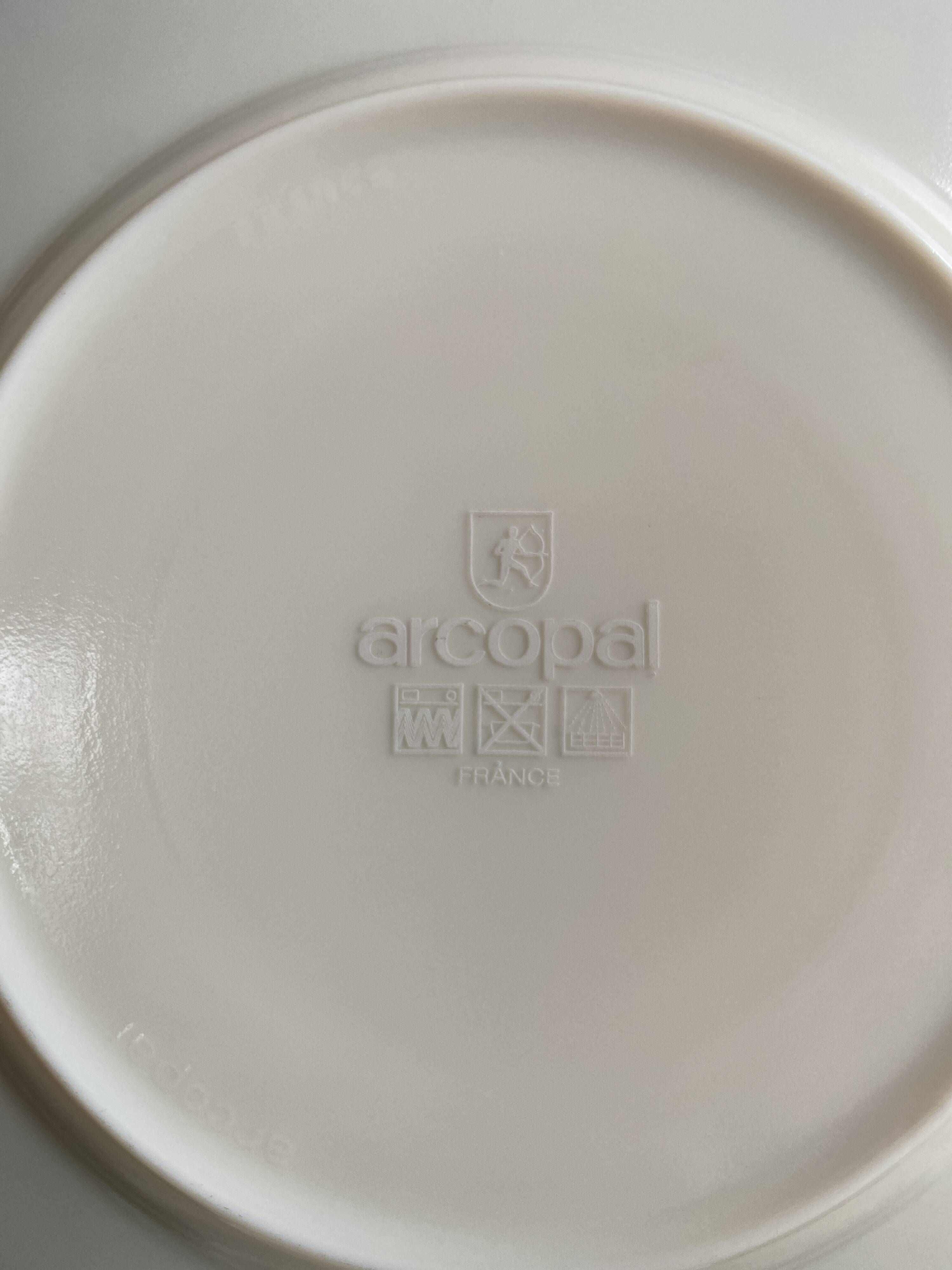 Set of 6 dessert plates Arcopal France – Aztec Vintage 90s model