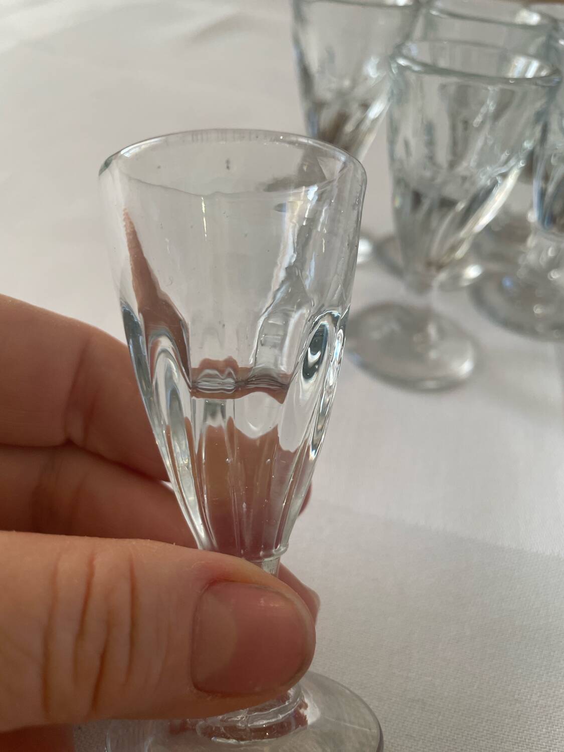 six antique blown glass glasses – 1930s/1950s