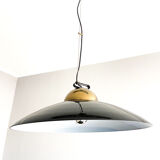 Chandelier in brass and black lacquered metal, Italy 70's