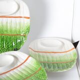 Assiettes plates asperges barbotine