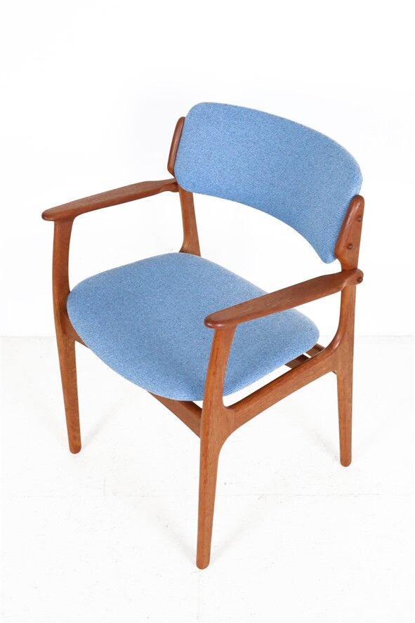 Newly upholstered O.D. Møbler / Erik Buck “Type 50” armchair / teak / mid-century / Danish modern design / Erik Buch