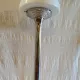 Table lamp in Bauhaus style with chrome metal and opaline globe - mid 20th century.