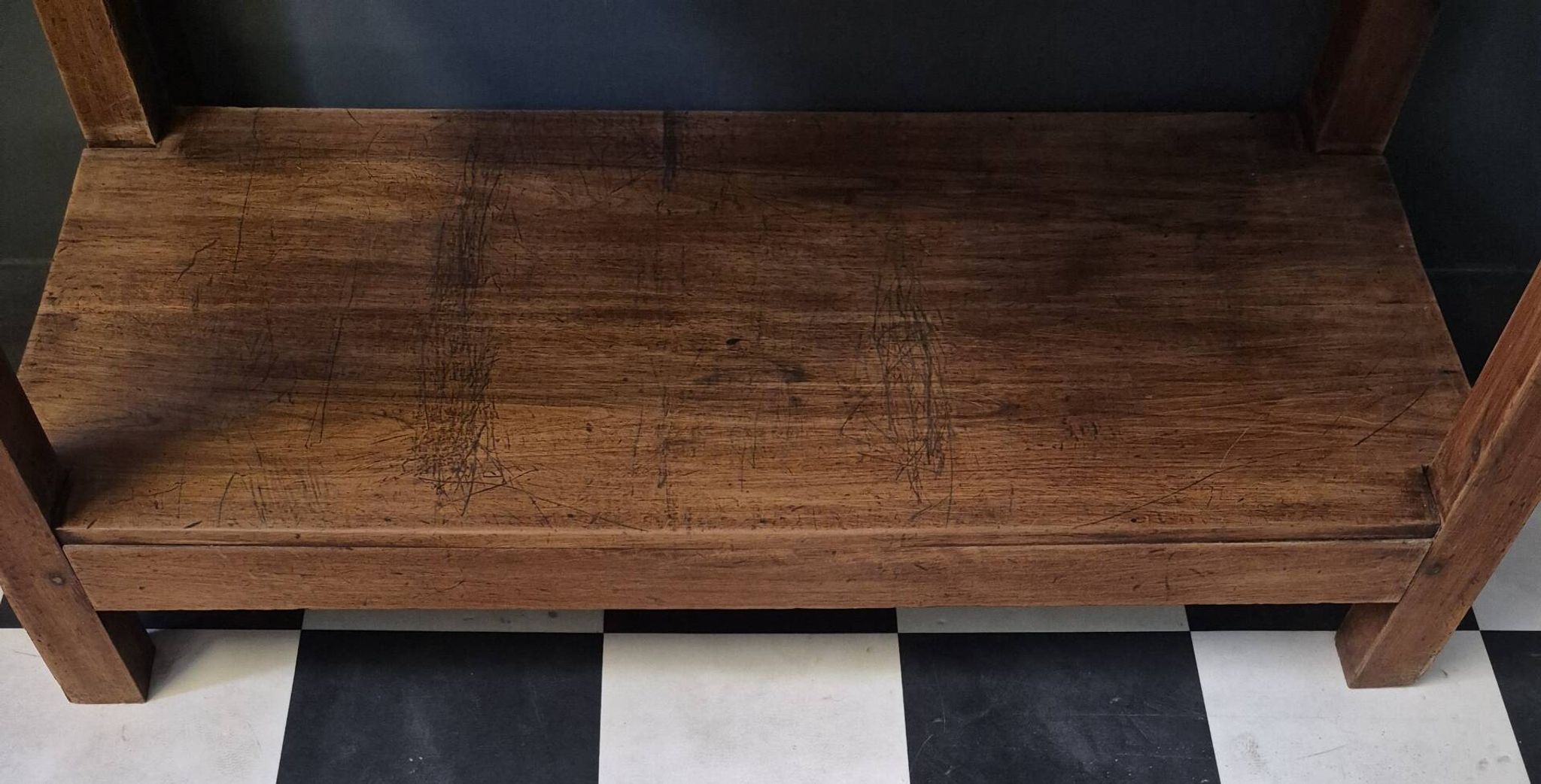 Ancienne Desserte Console  Table d'appoint en bois massif chevillé