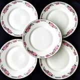 5 Assiettes à dessert en porcelaine  Art Déco