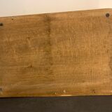 Serving tray in wood, brass and glass, 1960