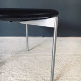 Midcentury Modern Leather Tripod Stool by Uno & Östen Kristiansson for Luxus, Sweden, 1960s