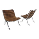 Set de 2 fauteuils scandinave en cuir "Ari", Arne Norell, Suède, 1960