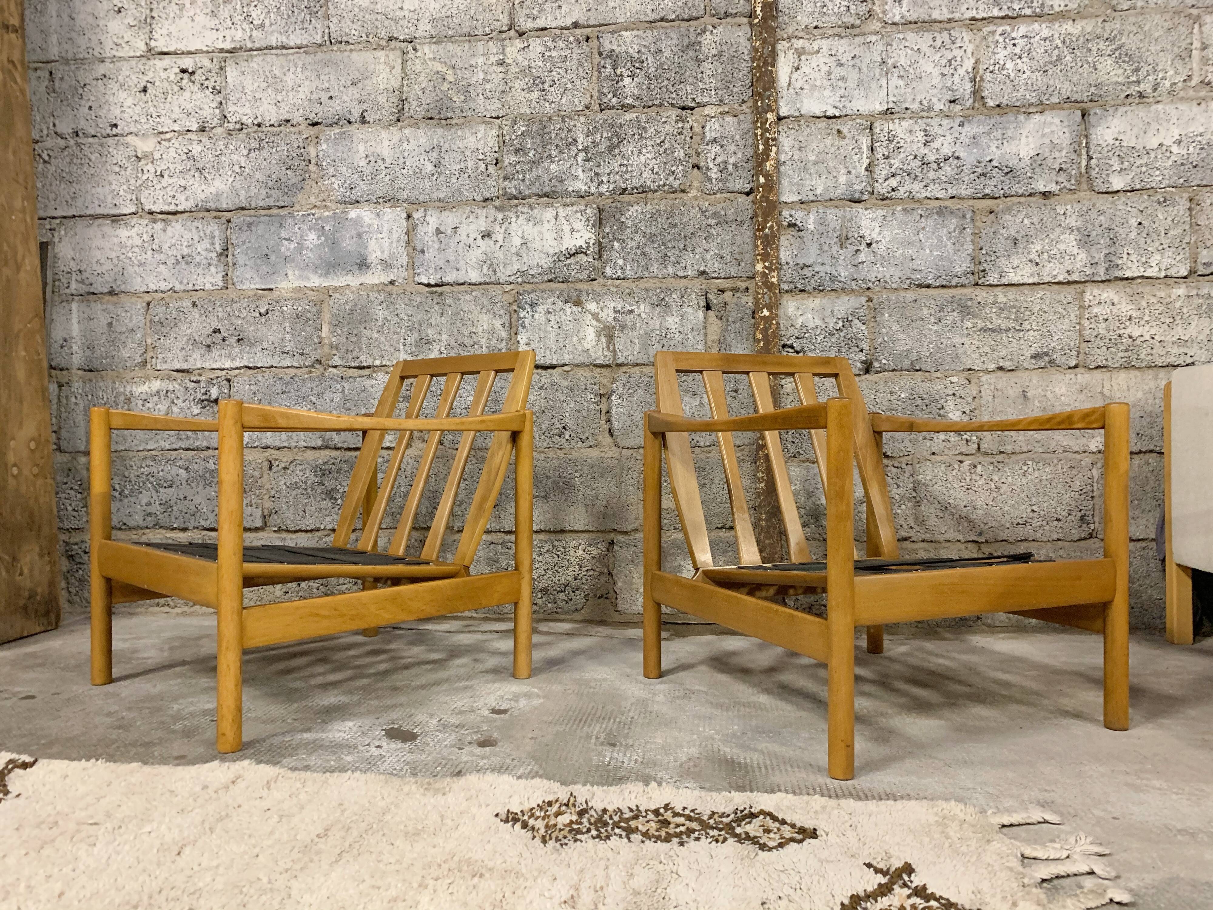 Pair of Scandinavian armchair fabric tiles