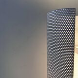 Pair of vintage wall lights, brass and white perforated metal, Hans Agne Jakobsson