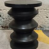 Black solid wood stool