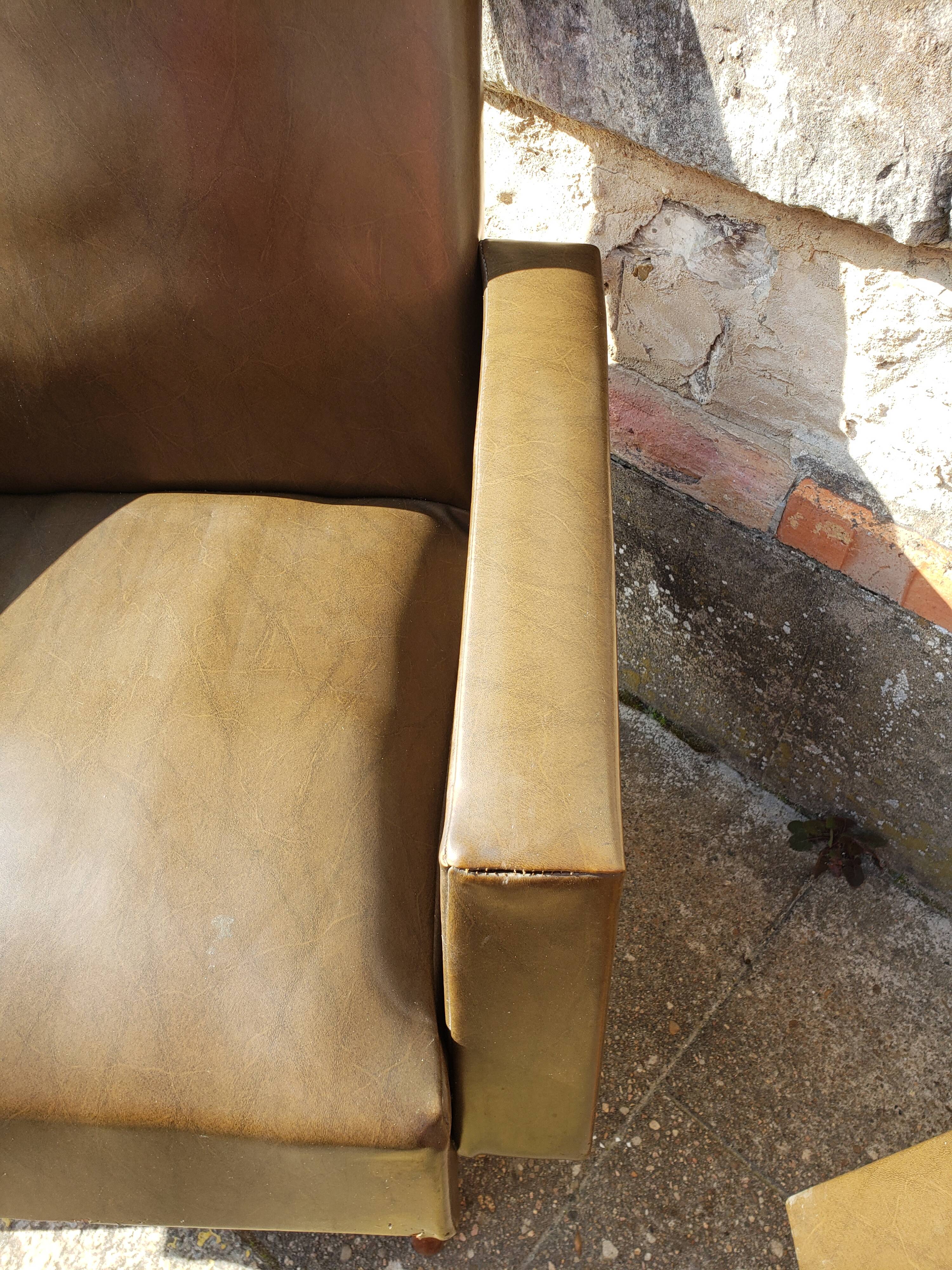 Vintage Scandinavian olive green armchairs