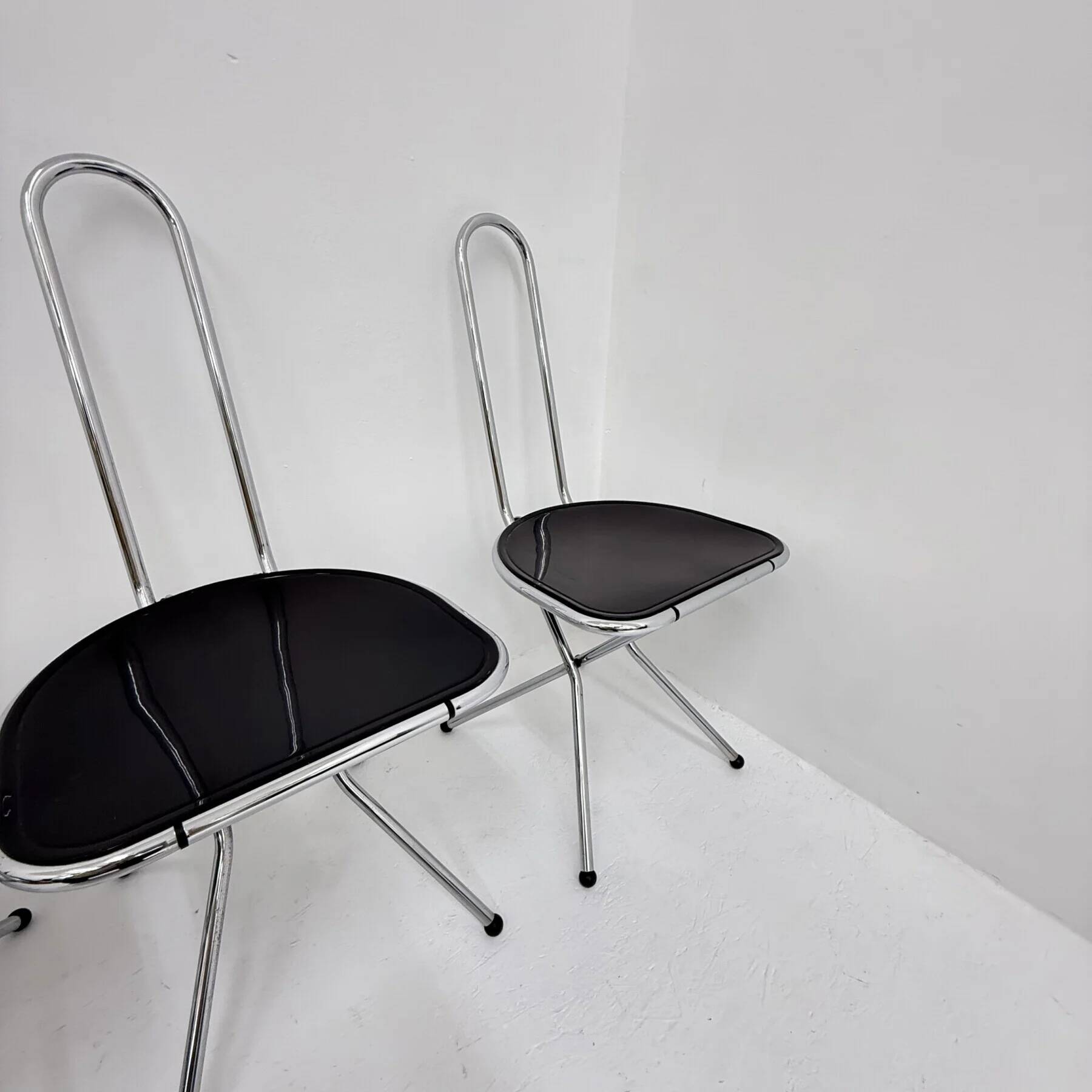 Set of 4 postmodern folding chairs by Niels Gammelgaard for Ikea, 1980s