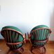 Paire de fauteuils pivotants en rotin 1970