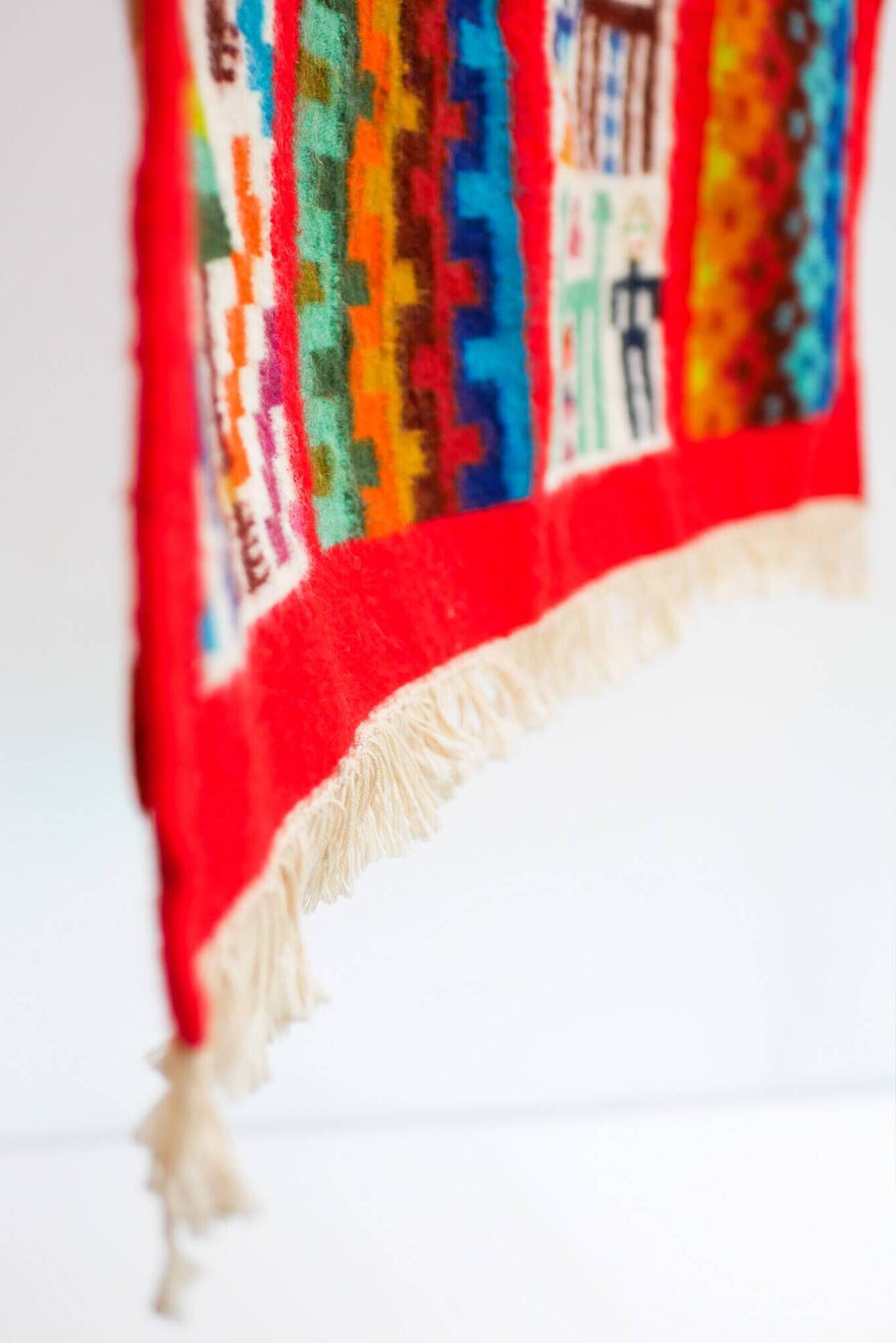 Vintage Berber Kilim, traditional wall tapestry from the popular art of Gafsa