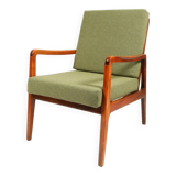 Fauteuil vintage vert eucalyptus bouclé 1960 design scandinave
