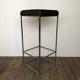 High square chrome steel stool