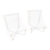 Paire fauteuils filaires 1980