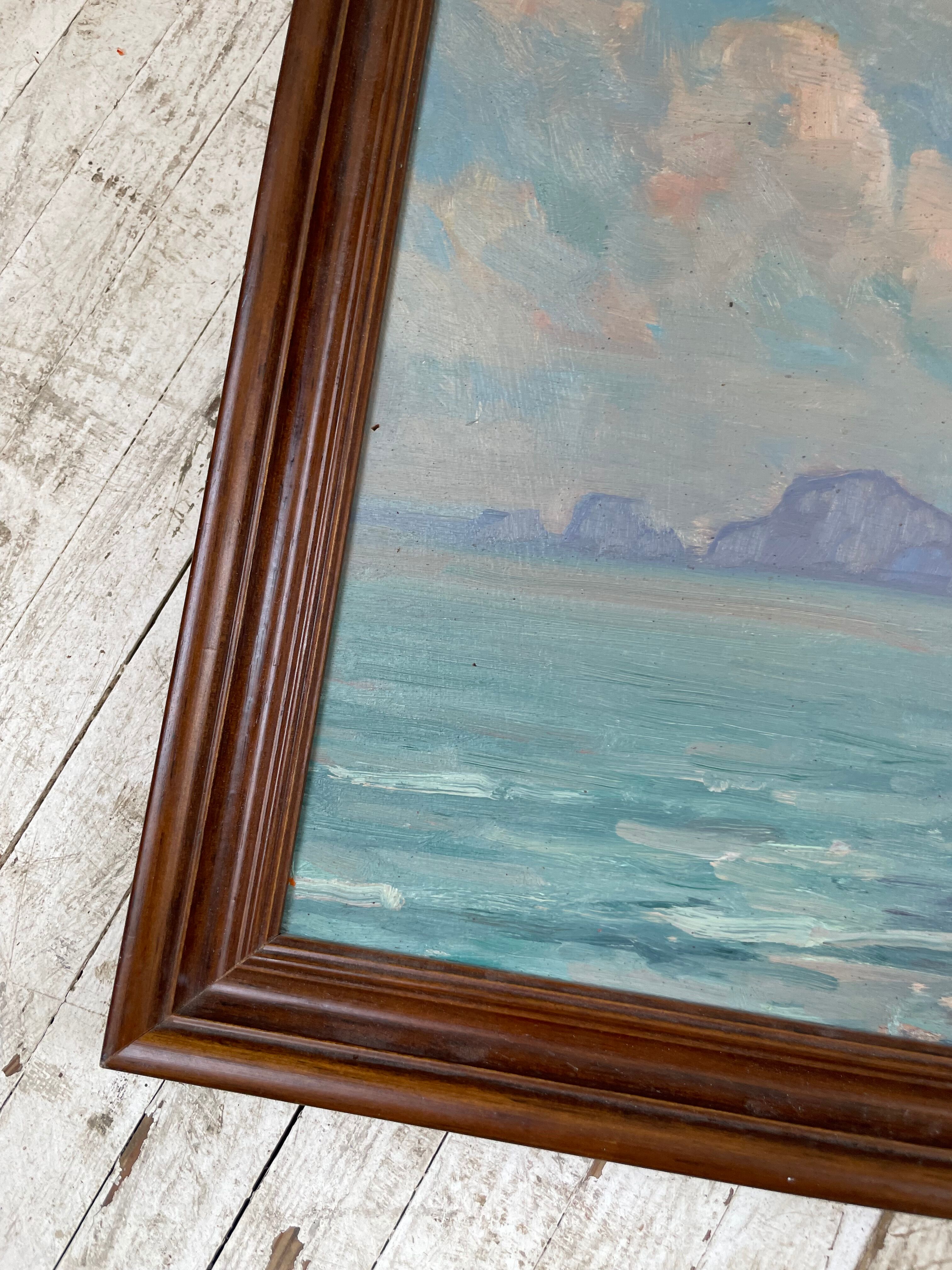 Sea framed oil painting