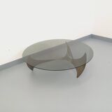 Vintage Propeller coffee table by Knut Hesterberg in steel and glass.