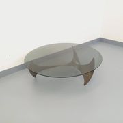 Table basse hélice vintage Propeller de Knut Hesterberg en acier et verre