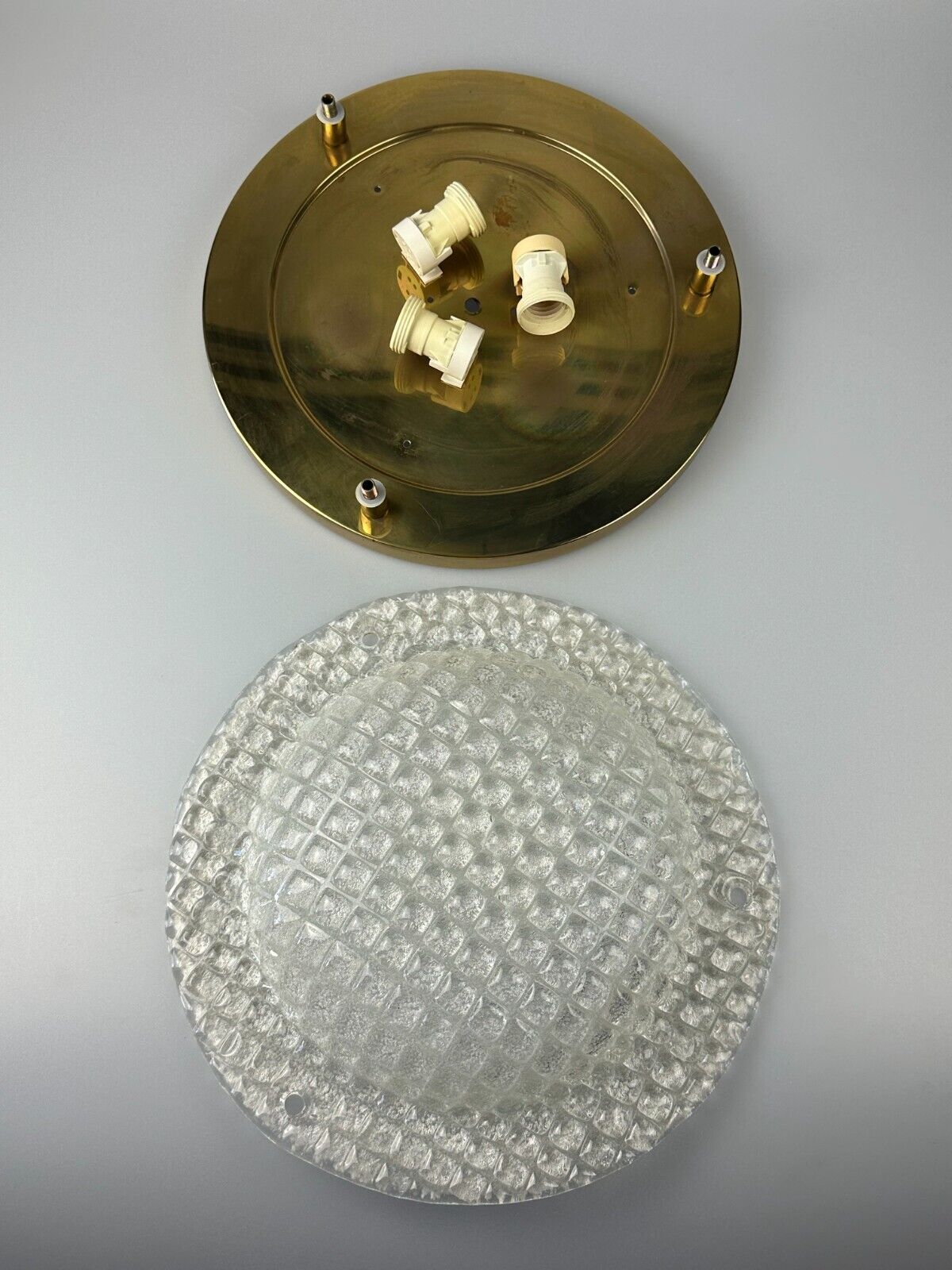 60s 70s Plafoniere ceiling lamp by Fischer Leuchten Germany Space Age