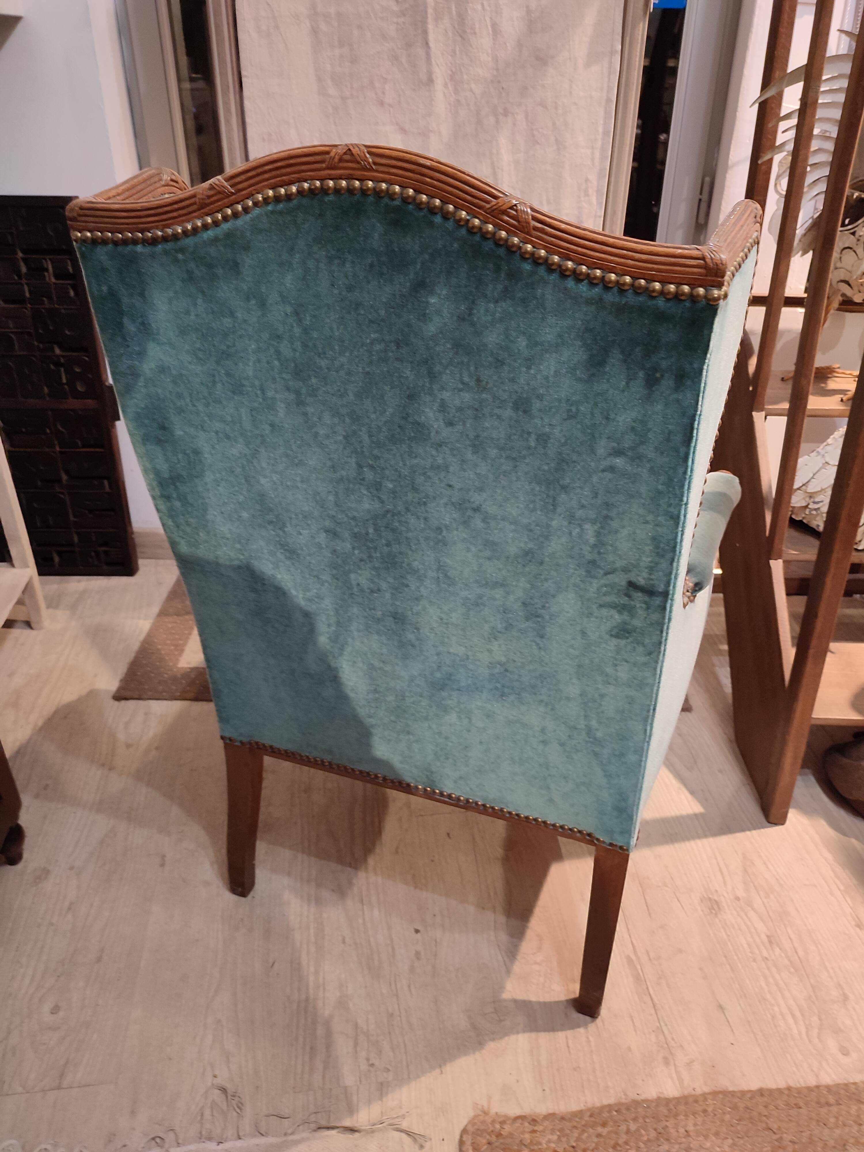 Louis XVI style eared shepherdess armchair