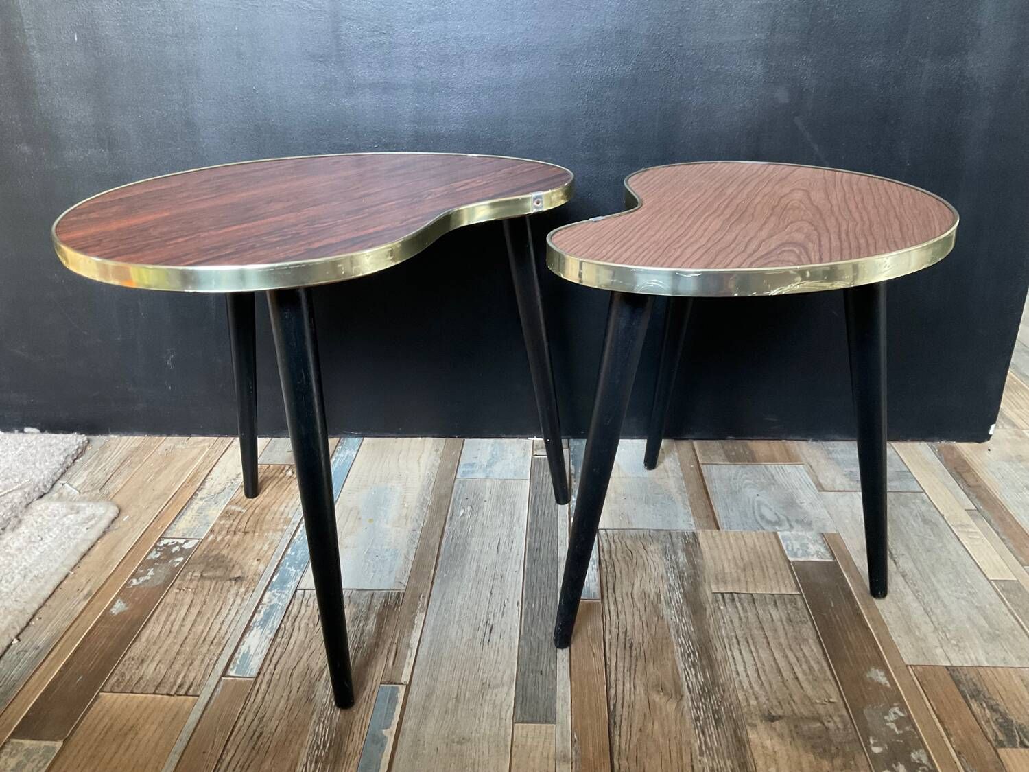 Duo of wooden and Formica coffee tables from the 60s and 70s