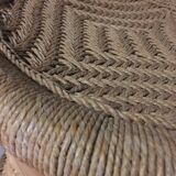 Rattan stool and rope years 70