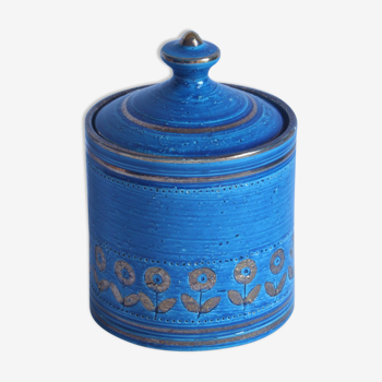 Pot bleu et or Rimini par Aldo Londi pour Bitossi, Italie années 1960