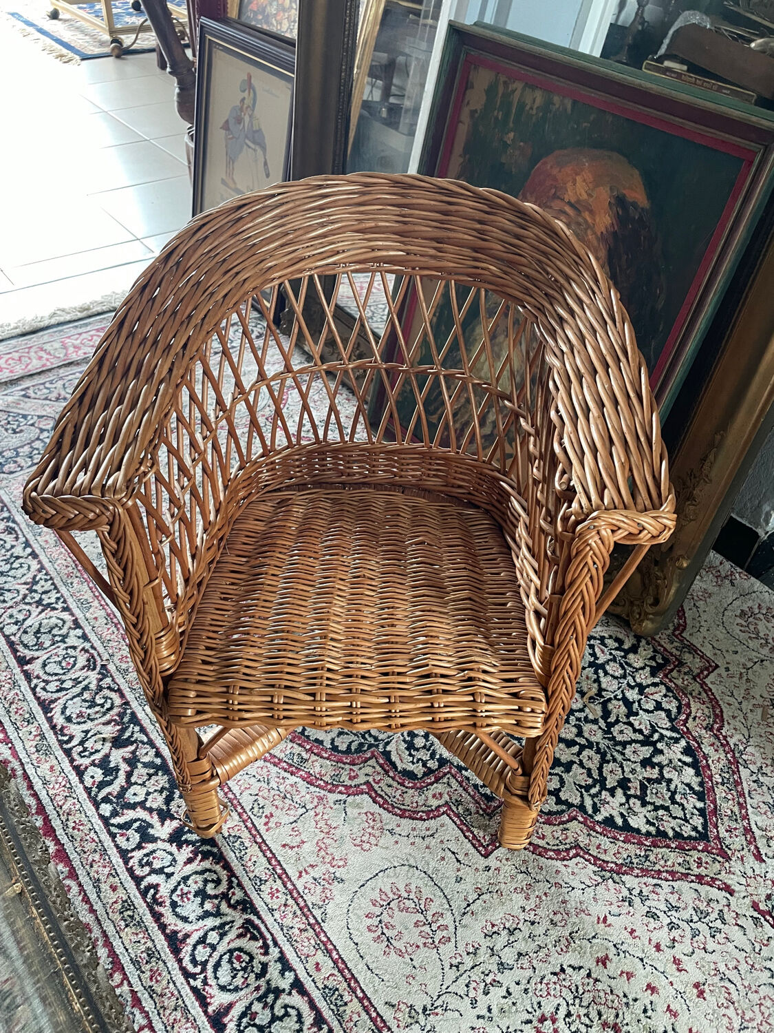 Fauteuil rotin enfant