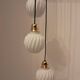 Origami white opaline three-light pendant light