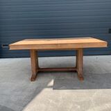 Table à manger art déco en chêne cérusé vers 1940