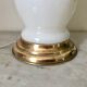 Vintage opaline and brass mushroom lamp