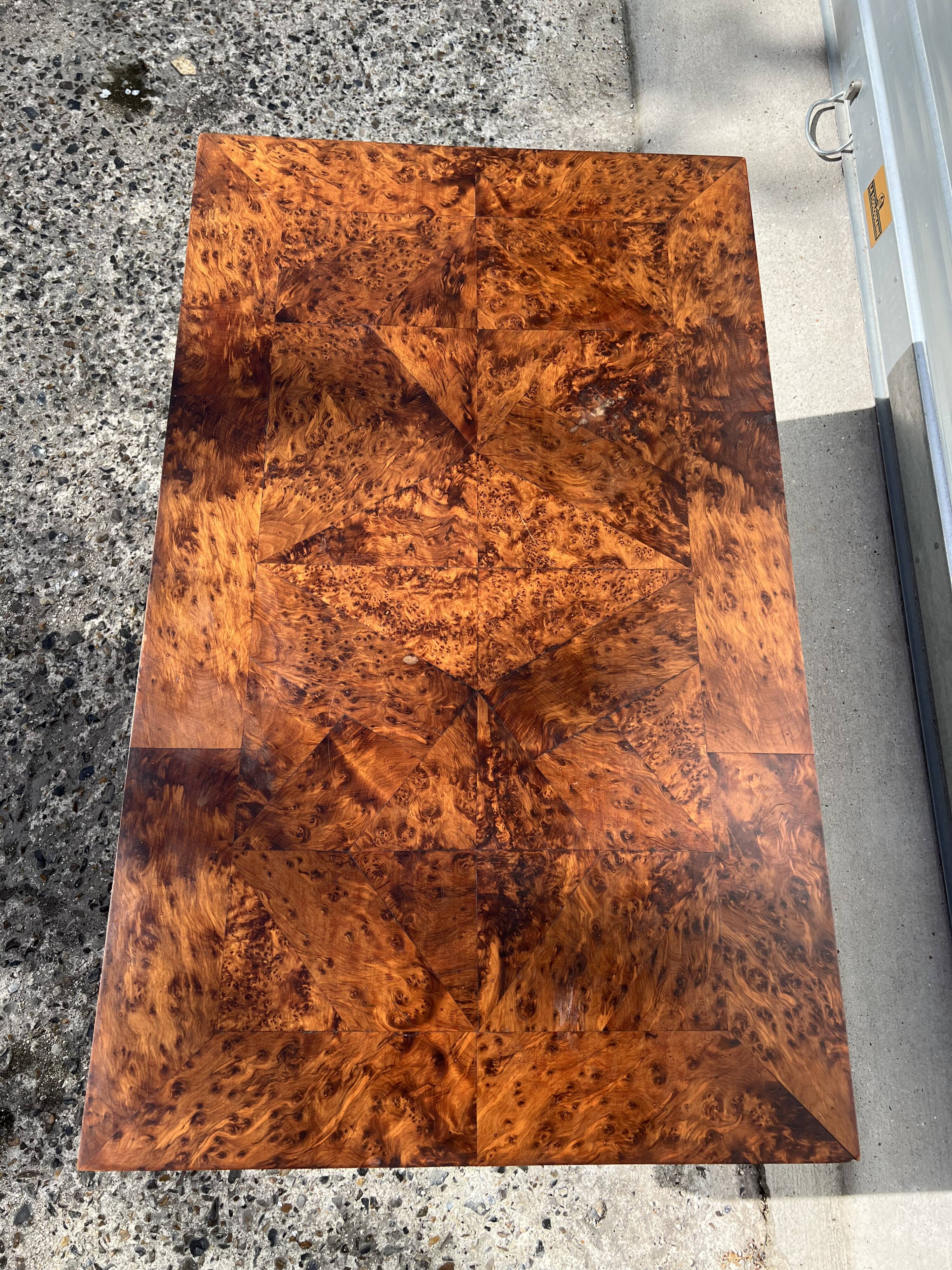 Vintage burl wood coffee table - 1970s