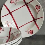 Five plates "grandmother" faience of Badonviller ancient