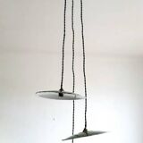 Trio pendant lights in enamelled industrial sheet metal